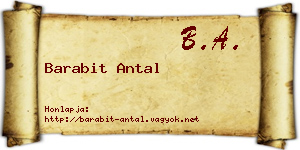 Barabit Antal névjegykártya